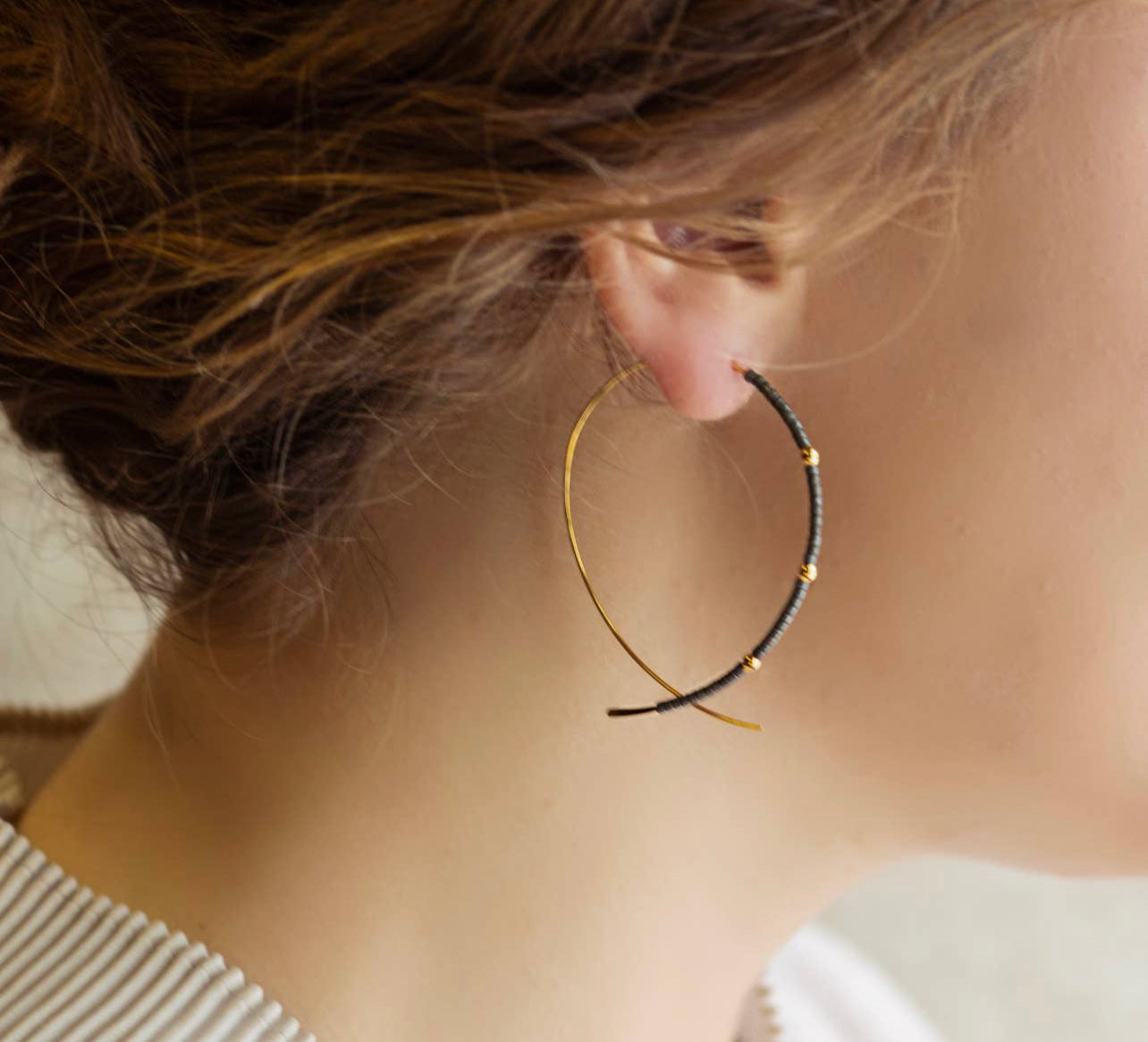 The Hazel - Glass Bead Earrings - Selene + Sol