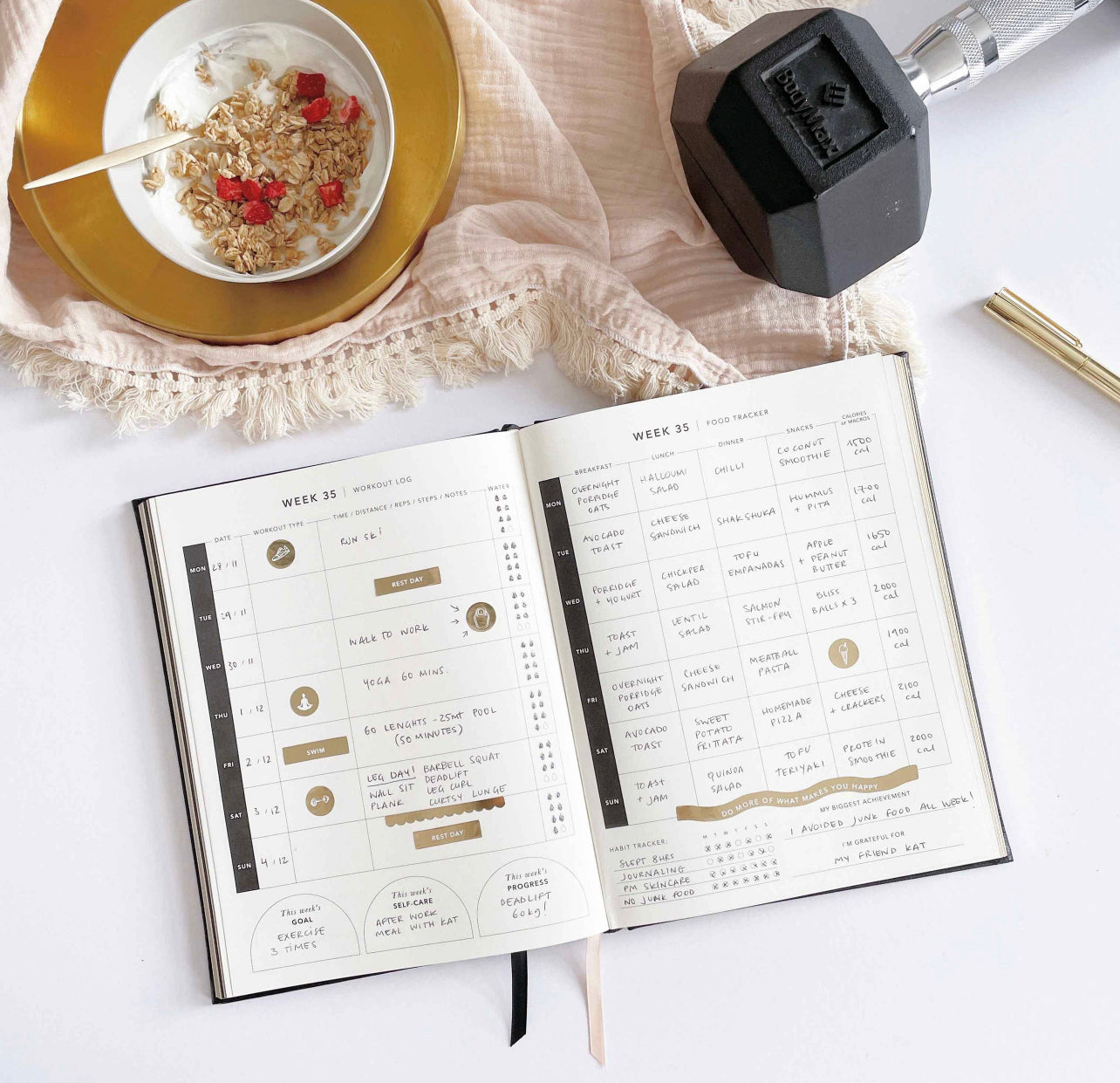 Fitness Journal and Meal Planner - Selene + Sol